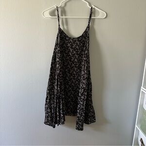 Floral Black and White Spaghetti Strap Dress